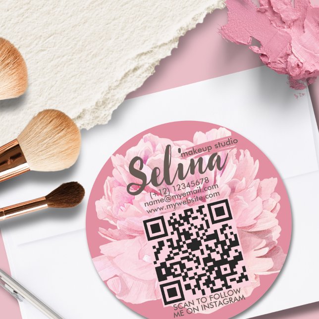Adesivo Elegante Creme Blush Floral Makeup Studio (Criador carregado)