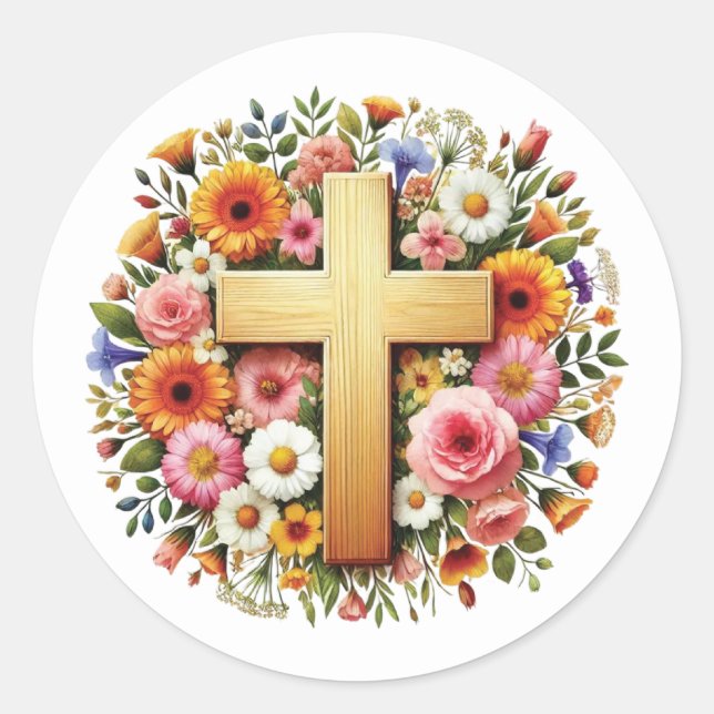 Adesivo Elegante Cruz de Felz pascoa (Frente)