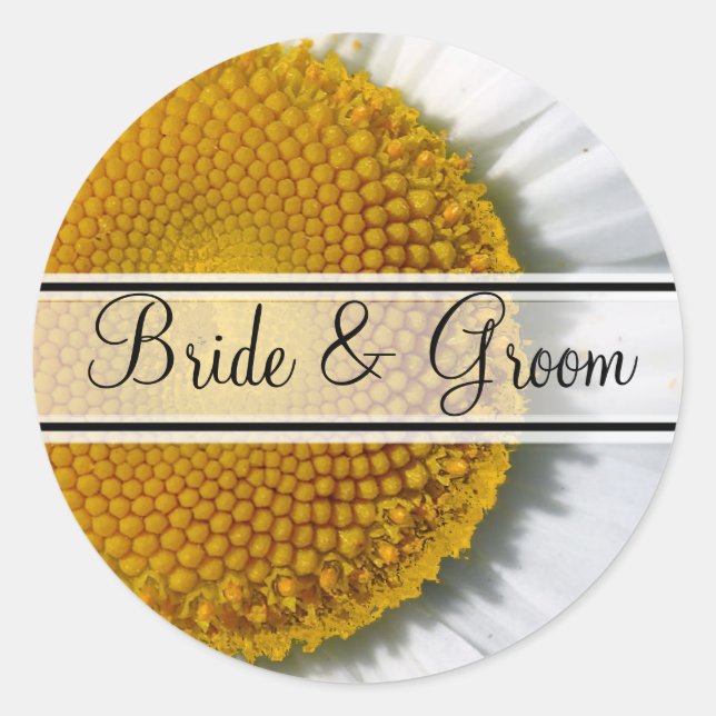 Adesivo Elegante Daisy Wedding Seal (Frente)