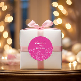 Adesivo Elegante de aniversário de 30 anos cor-de-rosa que