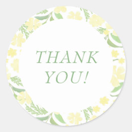 Adesivo Elegante de Aquarela Amarela Obrigado Sticker