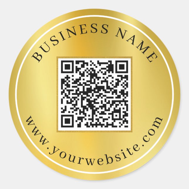 Adesivo Elegante de código QR personalizado (Frente)