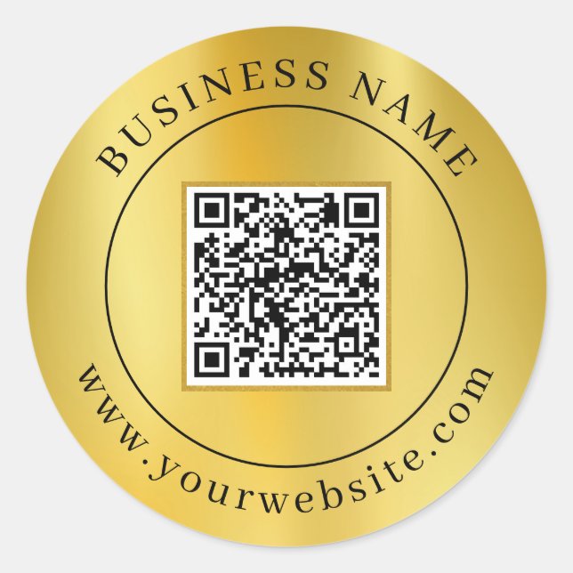 Adesivo Elegante de código QR personalizado (Frente)