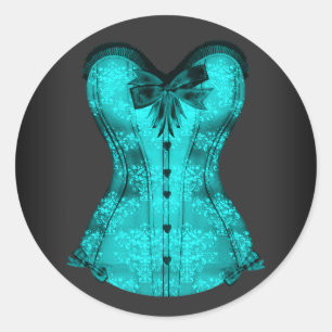 Adesivo Elegante de Corset Azul Elegante