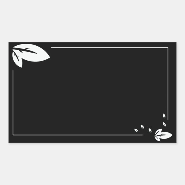 adesivo elegante de etiqueta retangular de folha d (Frente)