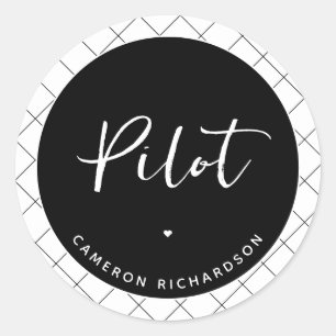 Adesivo Elegante de Graduação da Escola de Aviação Piloto 