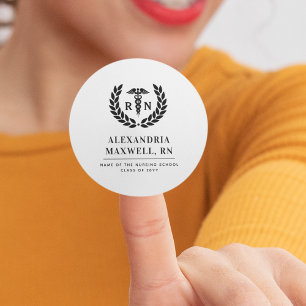 Adesivo Elegante de Graduação Escolar de Enfermagem Person