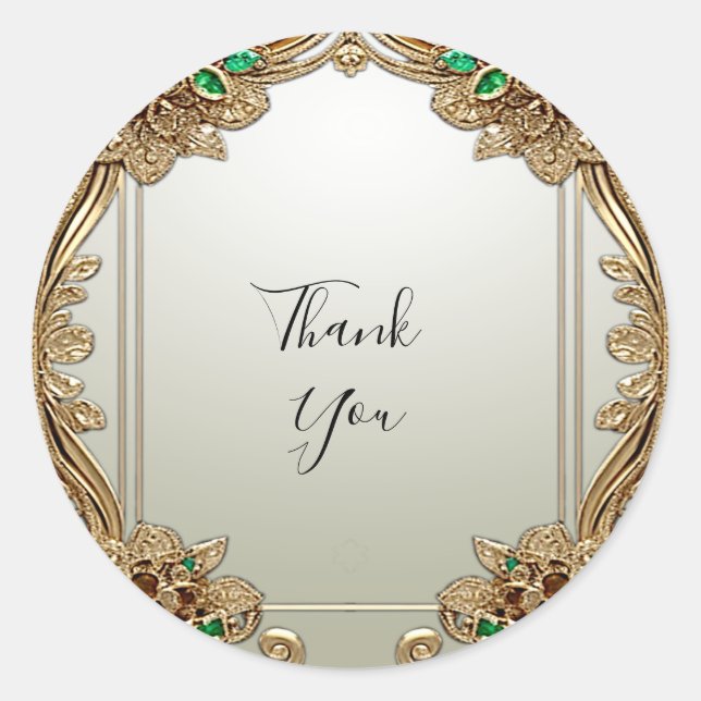 Adesivo Elegante de Ornamentado Dourado (Frente)