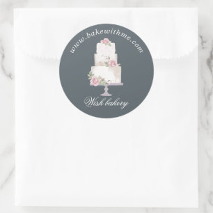 adesivo elegante de produtos de padaria de três c