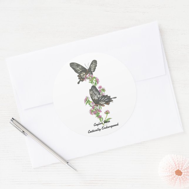 Adesivo Elegante de Rosa de Ceilão - Alicerce (Envelope)