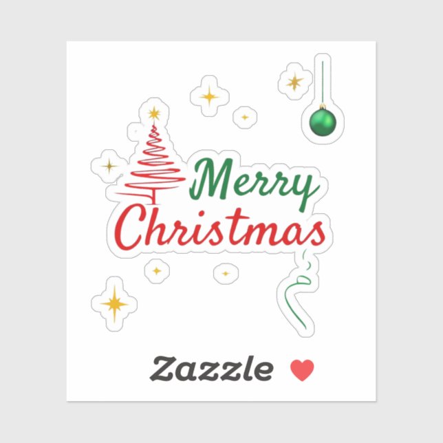 Adesivo Elegante Design de Natal Feliz (Folha)