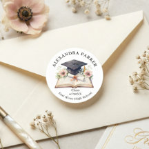 Elegante Diploma de Capelo de Formatura Floral com