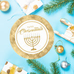 Adesivo Elegante Dourada Menorah Feliz judaica Chrismukkah<br><div class="desc">Elegante Dourada Menorah Judeu Hanukkah Feliz Chrismukkah Stickers</div>