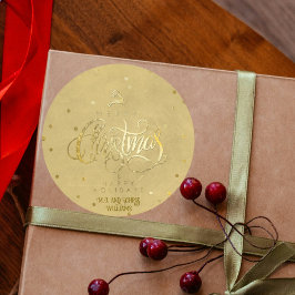 Adesivo Elegante Dourada Reindeer Dourada Letters no Natal