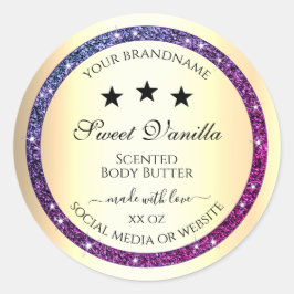 Adesivo Elegante Dourado com Rótulos de Produto com Largur