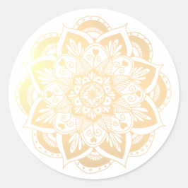 Adesivo Elegante Dourado de Flor Mandala