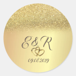 Adesivo Elegante Dourado Glitter Bokeh, Bokeh Corações
