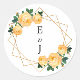 Adesivo Elegante Dourado Glitter Geométrico Laranja Floral