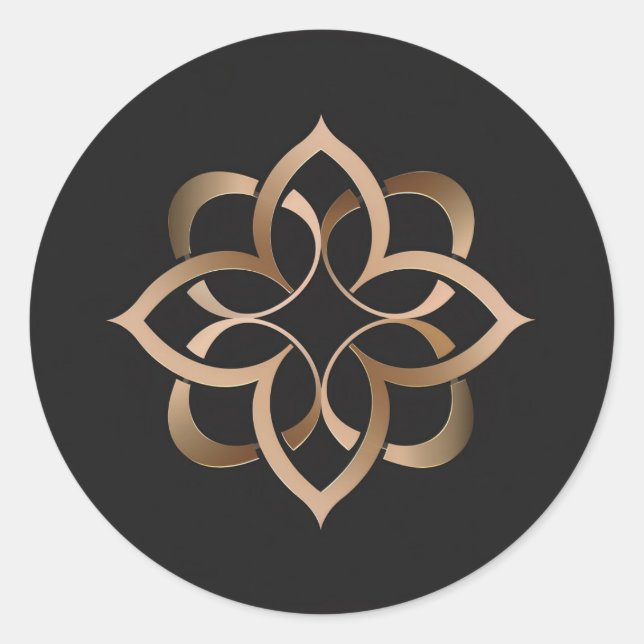 Adesivo Elegante Dourado Mandala (Frente)