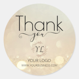Adesivo Elegante Dourado Obrigado Stickers - Adicionar Log