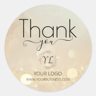Adesivo Elegante Dourado Obrigado Stickers - Adicionar Log