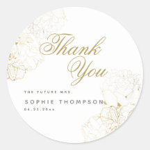 Elegante Dourado Peonies Floral SketChá de panela