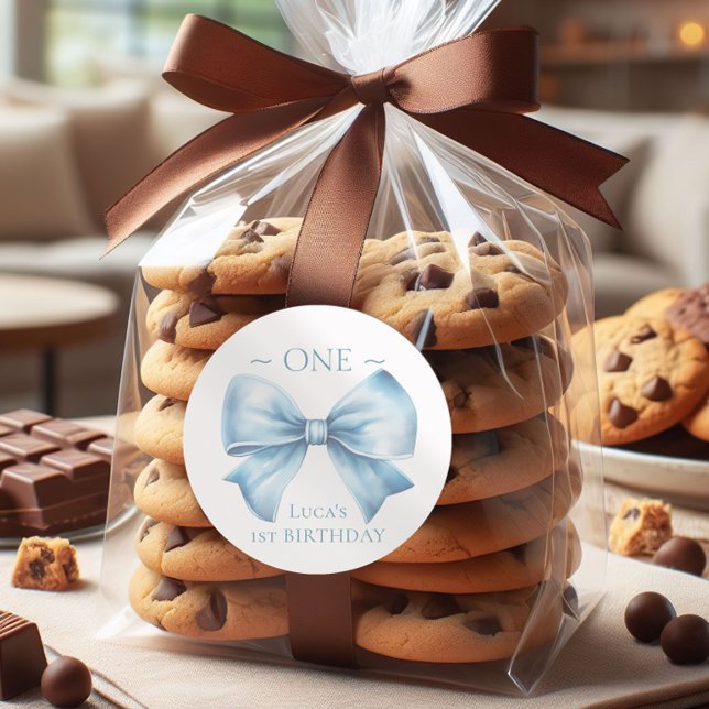 Adesivo Elegante Dusty Blue Arco Primeiro Aniversário (Criador carregado)