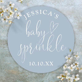 Adesivo Elegante Dusty Blue Baby Sprinkle Favor do Chá