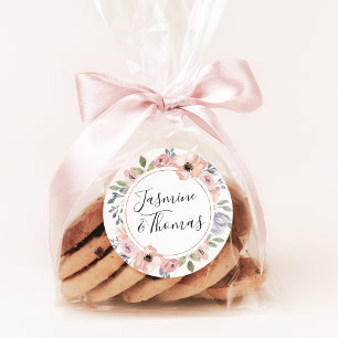 Adesivo Elegante Dusty Rosa e Peach Floral Wreath Wedes