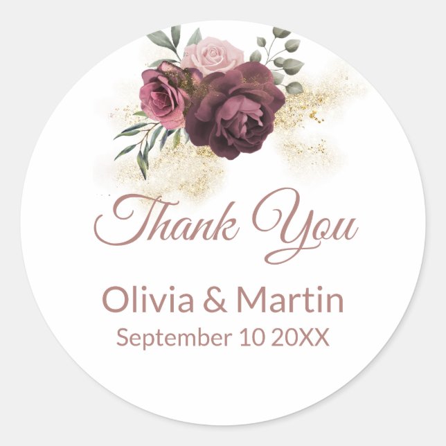 Adesivo Elegante Dusty Rosa Floral (Frente)