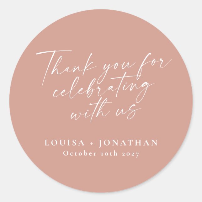 Adesivo Elegante Dusty Rosa Trendy Script Personalizado Ob (Frente)