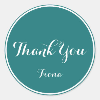 Adesivo Elegante e simples Verde e Branco Obrigado