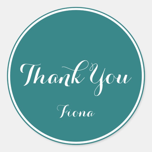 Adesivo Elegante e simples Verde e Branco Obrigado (Frente)