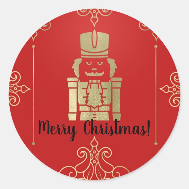 Adesivo Elegante e Sofisticado Nutcracker de Natal com Dou (Frente)