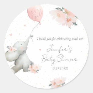 Adesivo Elegante Elefante de Aquarela Floral com Balão