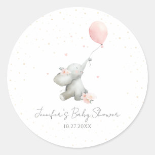 Adesivo Elegante Elefante de Aquarela Floral com Balão