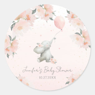 Adesivo Elegante Elefante de Aquarela Floral com Balão