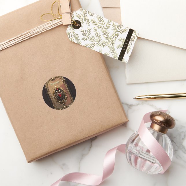 Adesivo Elegante emblema cardíaco luxuoso. (Presentear)