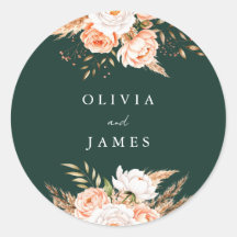 Elegante Emerald Green Floral Casamento outono Bem