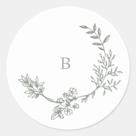 Adesivo Elegante Envelope Sage Verdes Monogramas Verdes