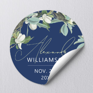 Adesivo Elegante Estiloso Azul Branco E Verde Floral 