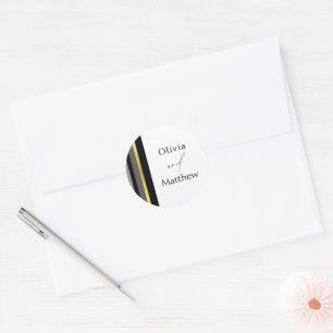 Adesivo Elegante Faixa Preta Cinza Dourado Casamento