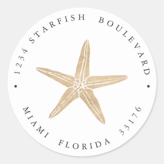 Adesivo Elegante FAUX DOURADO Endereço de devolução costei (Frente)