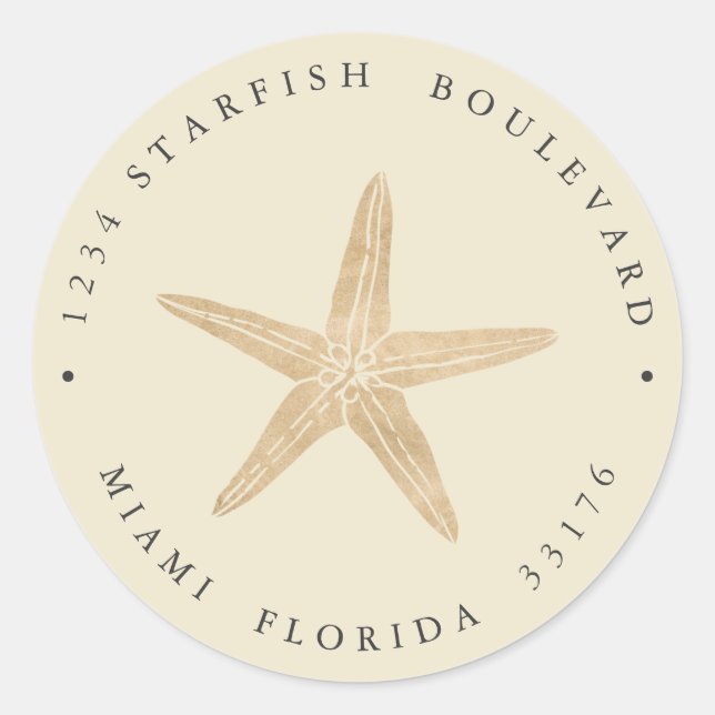 Adesivo Elegante FAUX DOURADO Endereço de devolução costei (Frente)