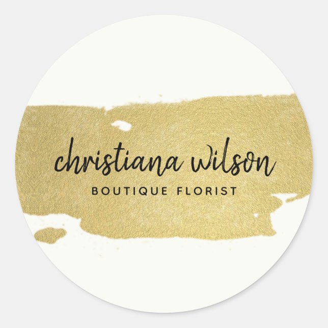 ADESIVO ELEGANTE FAUX DOURADO NEGRO BRUSH STROKE CALLIGRAP (Frente)