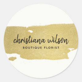 ADESIVO ELEGANTE FAUX DOURADO NEGRO BRUSH STROKE CALLIGRAP