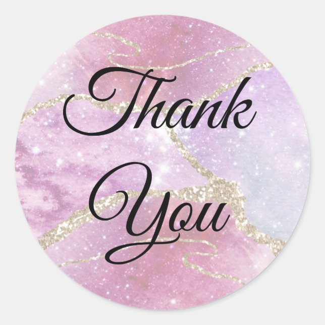 Adesivo Elegante Faux Efeito Pearlescente Obrigado (Frente)