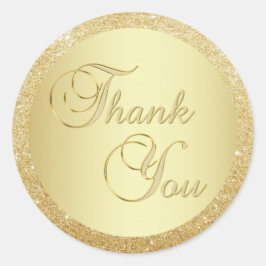 Adesivo Elegante Faux Gold Foil Glitter Obrigado Envelope