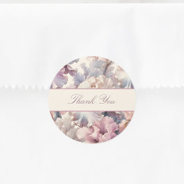 Adesivo Elegante Favor Moderno de Rosa Floral para Agradec