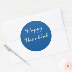 Adesivo Elegante Feliz Hanukkah prata azul Tekhelet